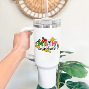 Math Teacher Appreciation Tumbler, Elementary School Teacher Cup, Gift for Math Teacher, Teacher Retirement Gift, Math Cup