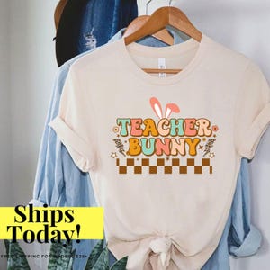 Hoppy Teacher Shirt, Easter Teacher Shirt, Back to School Gift for Teacher, Teacher Bunny Shirt, Teacher Easter Tee, Easter Gift For Teacher