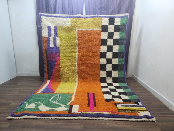 Artisan colour And Orange Moroccan Rug | Handwoven Warmth & Bold Design