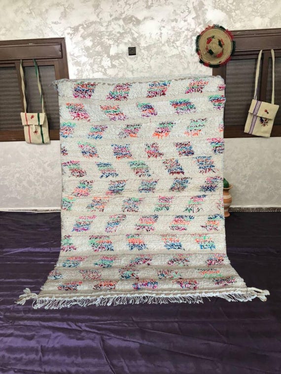 Moroccan Wool Rug: Plush Beni Mguild Design - Brown and Tan Colors