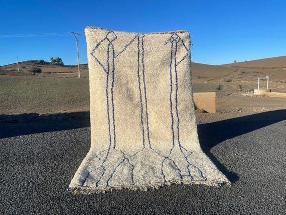 Moroccan Wool Rug: Chunky Berber Shag - Soft Pastel Colors