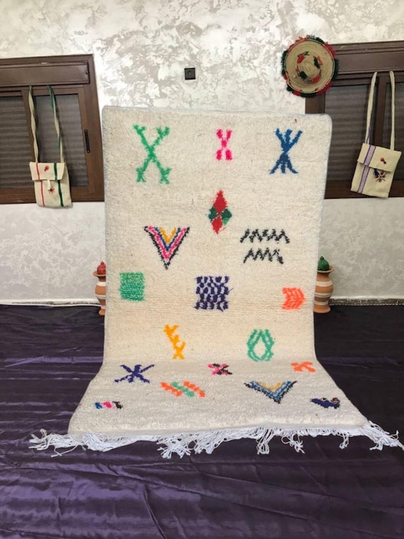 Moroccan Wool Rug: Handwoven Berber Style in Terracotta Beige