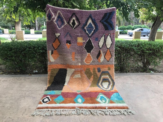 Handmade Berber Wool Rug: Boujaad Geometric Design - Soft & Plush