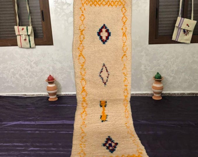 Featured listing image: morocco rug berber yellow colour,amazing tapis moroccon rug,multicolored rug runner