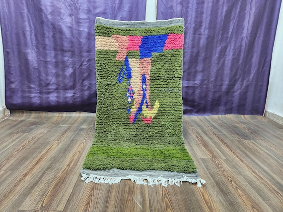 Ethnic Wool Rug: Handwoven Burnt Orange, Cozy Boho Accent