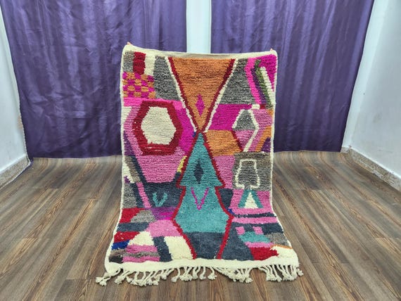 Colorful Wool Rug: Bright Boho Home Accent (Handmade, Durable)