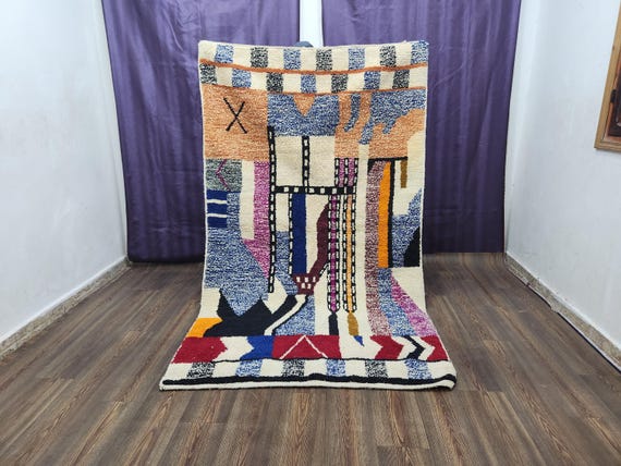 Berber Wool Rug: Moroccan Beni Mrirt Style (Handwoven, Colorful)