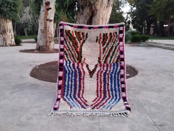 Handmade Wool Moroccan Rug, Boho Midcentury, Warm Terracotta