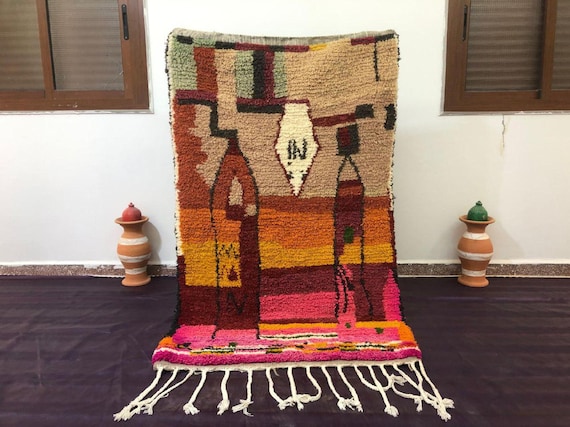 Authentic Handmade Moroccan Rug - Unique Bohemian Home Decor