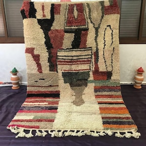 Handwoven Moroccan Berber Wool Rug: Custom Colorful Doormat