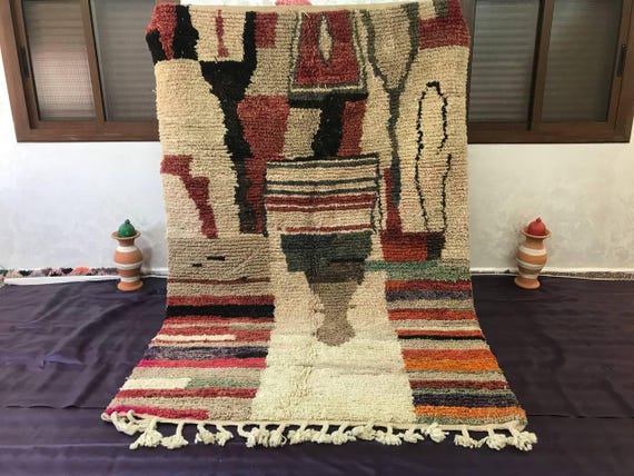 Moroccan Berber Wool Rug, Colorful Boujaad (Handmade 10x14)