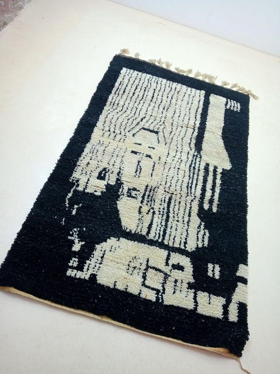 Beni Ourain Moroccan Rug: Wool Floor Carpet (Custom Sizes Available)