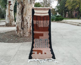 Alfombra de lana estilo marroquí - Anudada a mano, tonos tierra