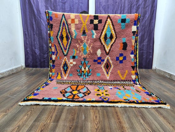 Moroccan Area Rug: Soft Wool, Artisan Crafted - Rustic Boho Style