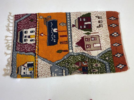 Berber Wool Rug: Colorful Moroccan Bohemian Carpet (Handmade, Large)