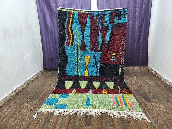 Berber Wool Area Rug: Handmade Moroccan Style (10x16 Feet)