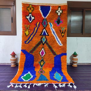 Teppichläufer orange und blau orange und blau orange für Babyteppich, Teppichläufer orange und blau orange für Wohnzimmer