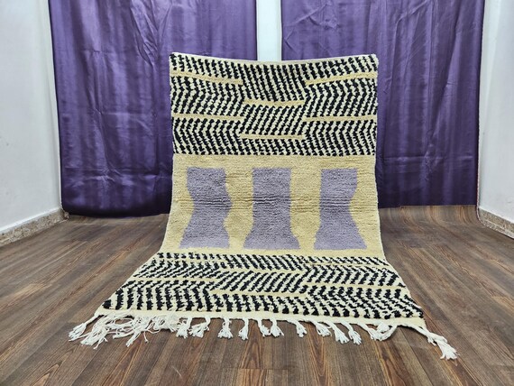 Moroccan Wool Rug: Hand-Knotted Azilal Style (Pink Boujad, 9x12)