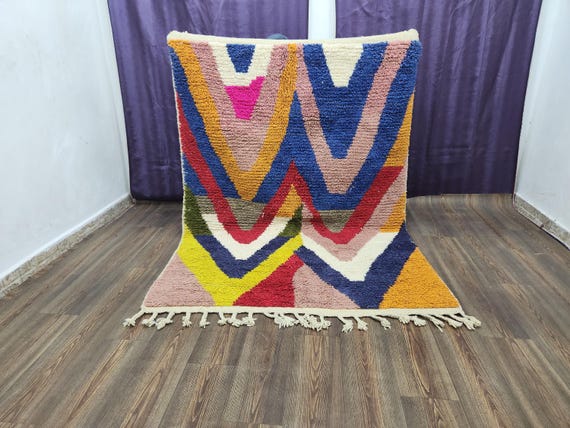 Moroccan Berber Rug: Colorful Wool - Custom Sizes Available