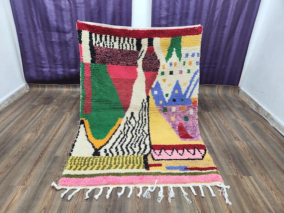 Color rug Living Room hom Decor,Handmade Berber Tribal Modern Boho,custom animal print