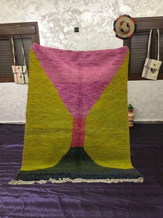 Moroccan Berber Rug - Handwoven Wool with Traditional Tassels