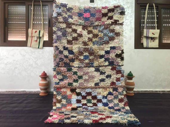 Moroccan Cotton Rug Runner: Colorful Boho Style (5x2 ft)