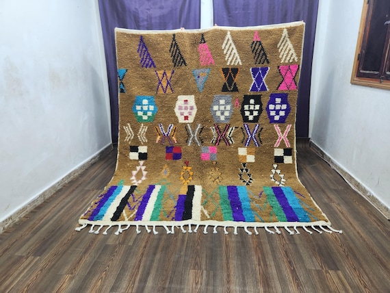 Moroccan Berber Rug: Scandinavian Style, Wool - Handmade Soft Shag