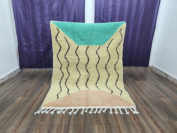 Boho Wool Blend Area Rug: Soft, Colorful, Handmade