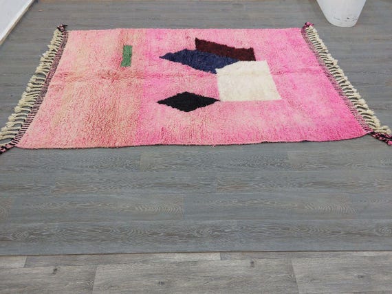 Berber Wool Rug: Pink Moroccan Style (Handmade, Custom Sizes Available)