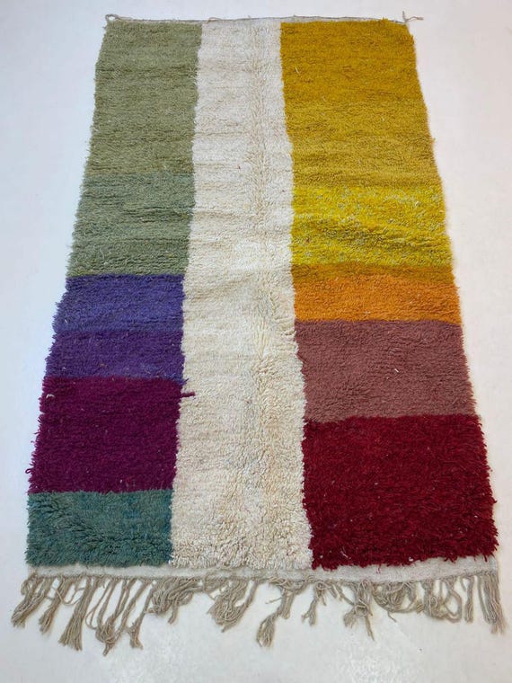 Berber Wool Rug: Handmade Moroccan Style - Emerald Green, 4x8