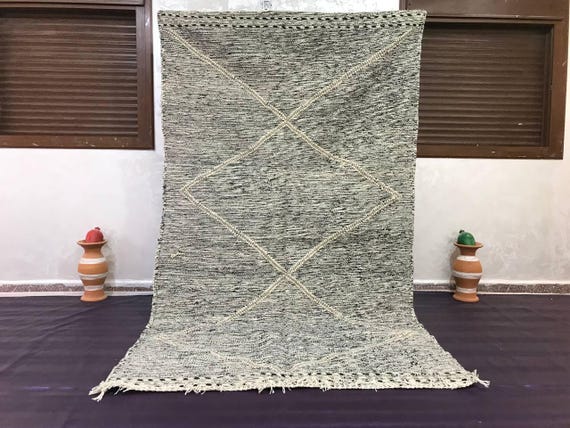 Boho Moroccan Kilim Runner Rug: Gray Wool, Geometric Design