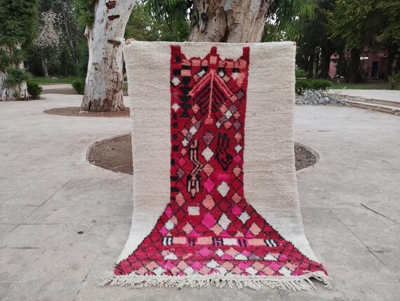 Boho Moroccan Wool Rug, Abstract Green Berber (9x12 Large)