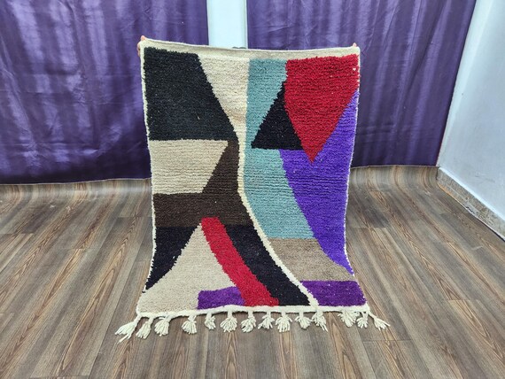 Moroccan Berber Wool Rug, Hand Tufted, Neutral Colors (Various Sizes)