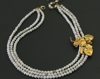 Golden Sophistication. Necklace Repurposed from a Vintage Leaf Pin.