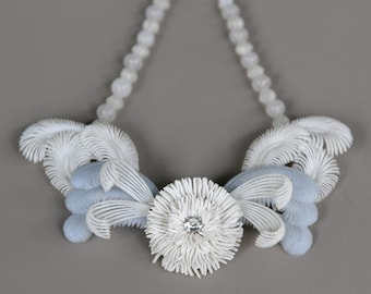 Something Blue. Statement Necklace from Vintage Featherlite Earrings
