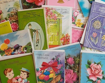 Vintage Easter Card Packs / 1950s 1960s Charm Craft & Quality Greetings / packs of 5, 10 or 20 cards w envelope / authentic ephemera / VIDEO