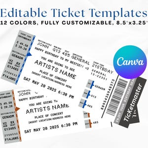 Ticketmaster Ticket | Concert Ticket Template | Surprise Concert Tickets | Birthday Gift | Custom Event Ticket | Gift for her/him