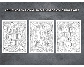 Adult Swear Word Coloring Book: 100 Motivational Pages (Digital Download)