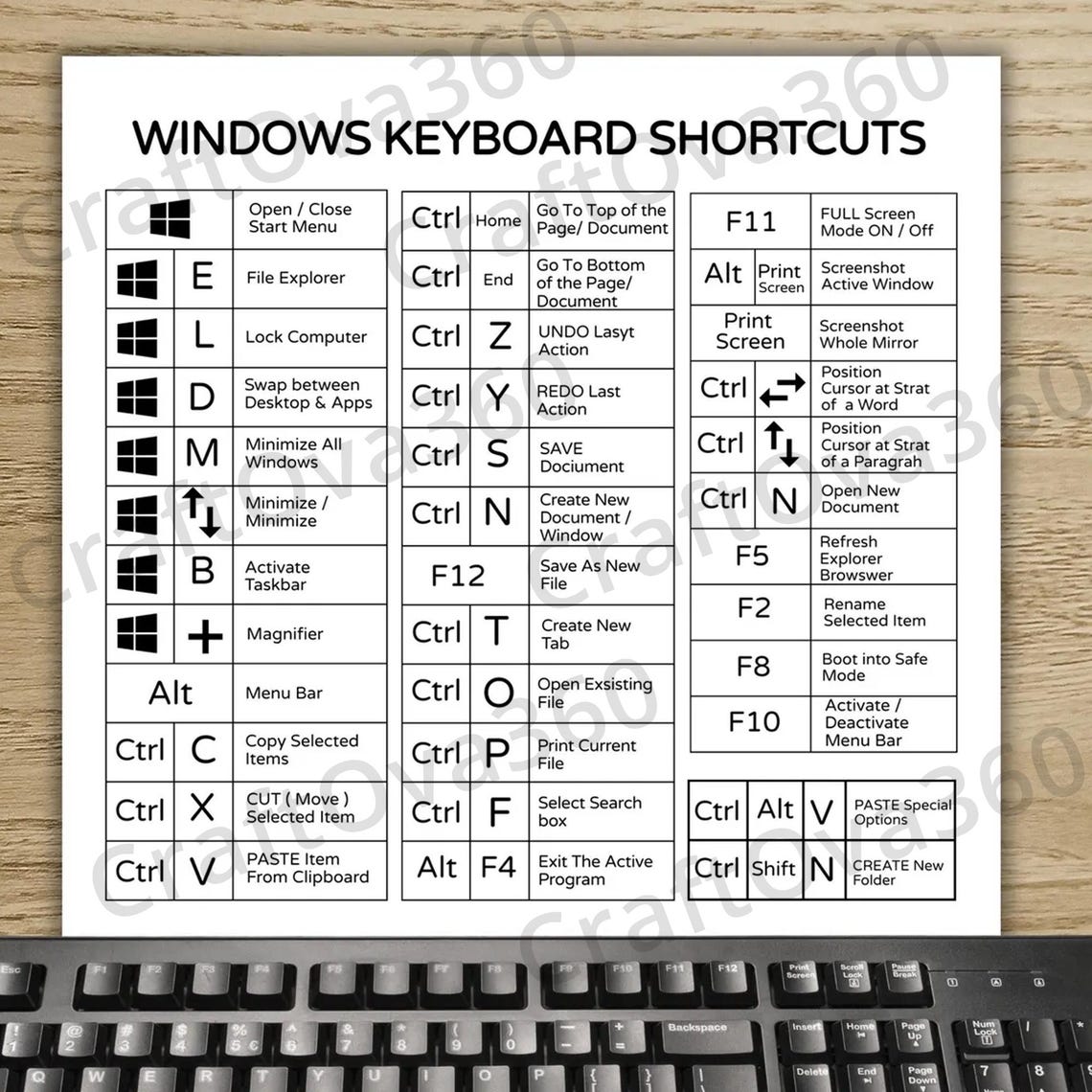 Windows Fast Keys Chart.pdf Windows Keyboard Shortcuts Cheat Sheet Printable PDF Keyboard Reference ...