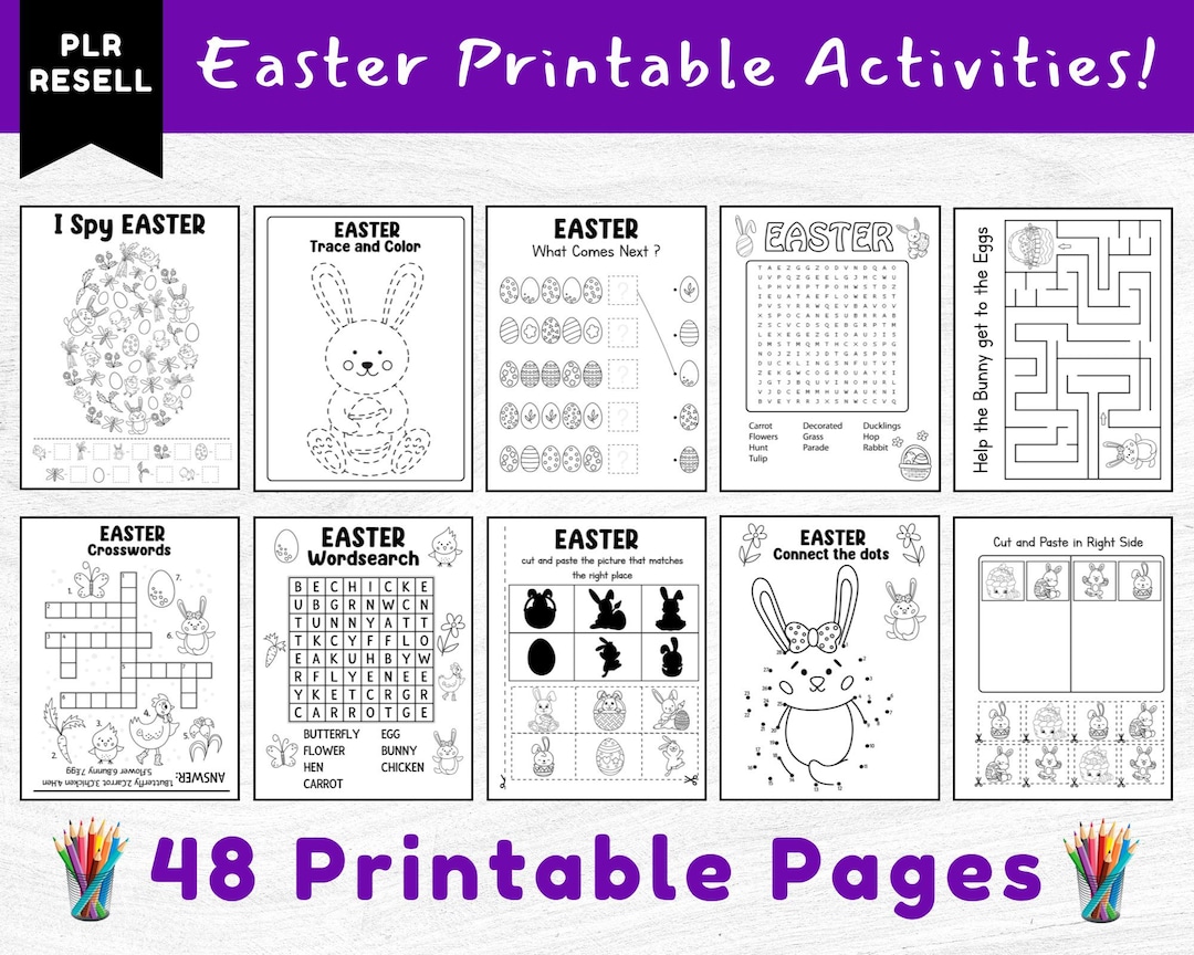 48 Printable Easter Easter Activity Book, Easter Kids Activity, Word ...