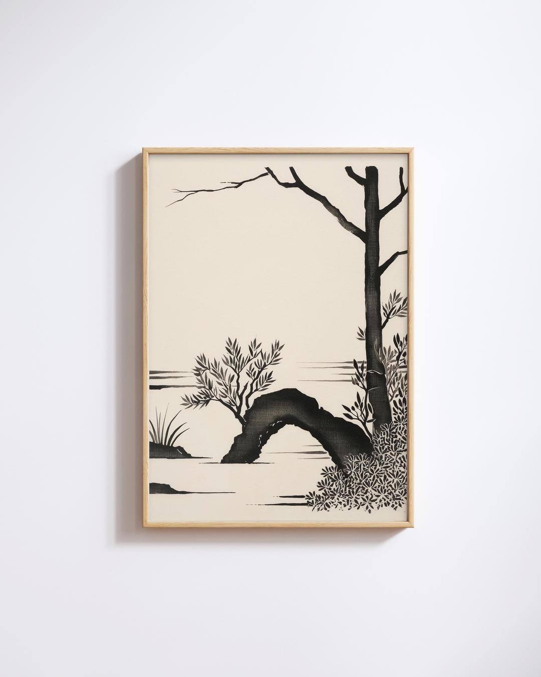 Minimalist Japanese Ink Landscape Art - Japandi Wall Art, Printable ...