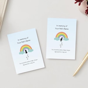 Bearbeitbare Beileidskarte für Haustierverlust - Druckbarer digitaler Download, Haustier-Gedenk-E-Karte, druckbare Regenbogenbrückenkarte, Vorlage für digitalen Haustierverlust