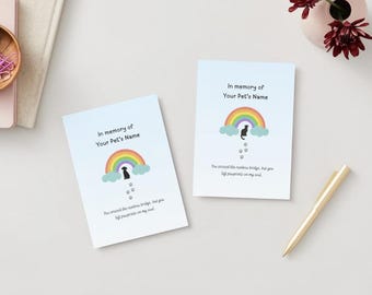 Editable Pet Loss Sympathy Card - Printable Digital Download, Pet Memorial E-Card, Printable Rainbow Bridge Card, Digital Pet Loss Template