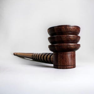 Handmade 11.5 inch long stem Wood Tobacco Pipe- Churchwarden Style-Wood Gandalf style Pipe Wooden Stem Detachable cone shaped Deep Bowl