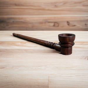 Handmade 11.4 inch long stem Wood Tobacco Pipe- Churchwarden Style-Wood Gandalf style Pipe Wooden Stem Detachable cone shaped Deep Bowl