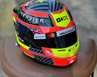 Oscar Piastri 2025 F1 Replica Helmet | McLaren Livery Helmet | Collector's Edition | Handmade | Decoration / Karting