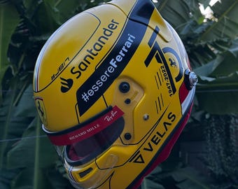 Formula 1 Helmet Replica 1:1 – Charles Leclerc Ferrari 2022 – Handmade – Decorative F1 Helmet – Motorsport Collectors