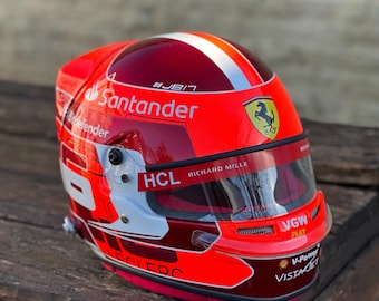 Charles Leclerc Ferrari F1 Replica Helmet | Formula 1 Collection | Handmade | Sports Decoration | Gift for Fans