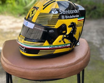 Ferrari F1 Helmet Carlos Sainz 2024 Italian GP – Collectible Handmade Replica – Motorsport Decoration