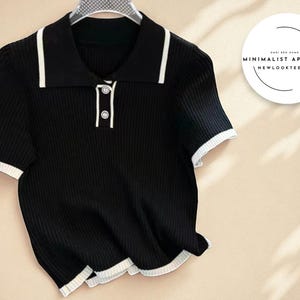 Icy Cool Knit Polo Top | Stylish Short Sleeve Summer Shirt for Women | Soft Lightweight Layer | Casual Street Style | Chic Everyday Look